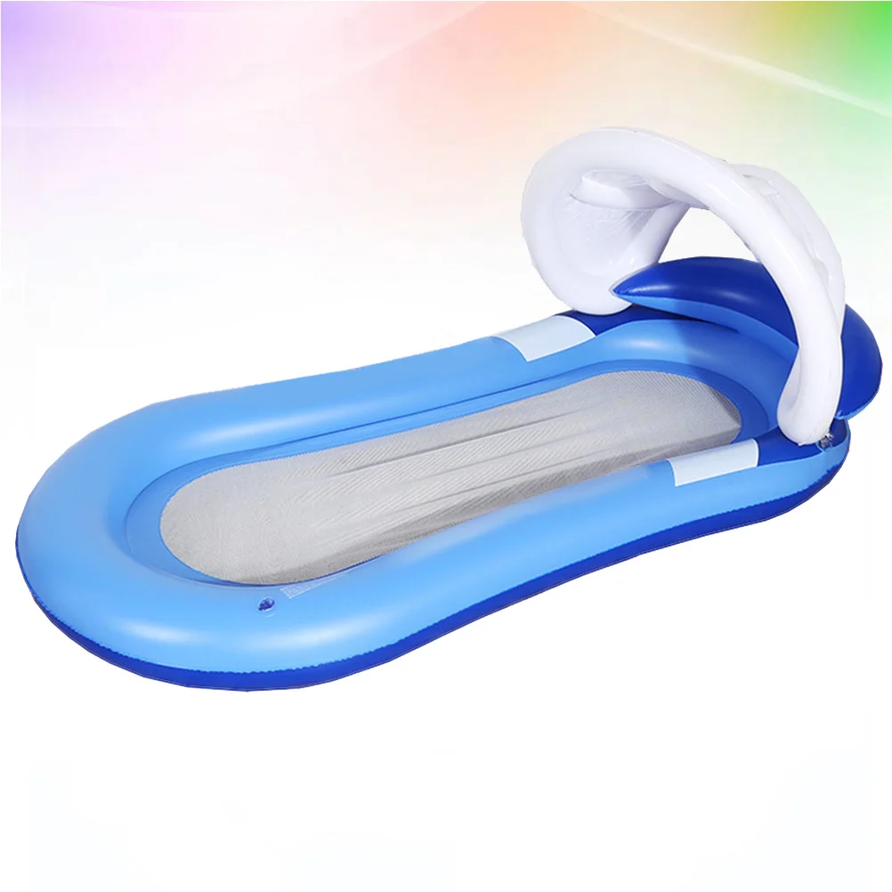 Letto galleggiante gonfiabile Poltrona reclinabile blu di grande galleggiabilità con braccioli Amaca pieghevole per piscina, spiaggia, lago, reclinabile