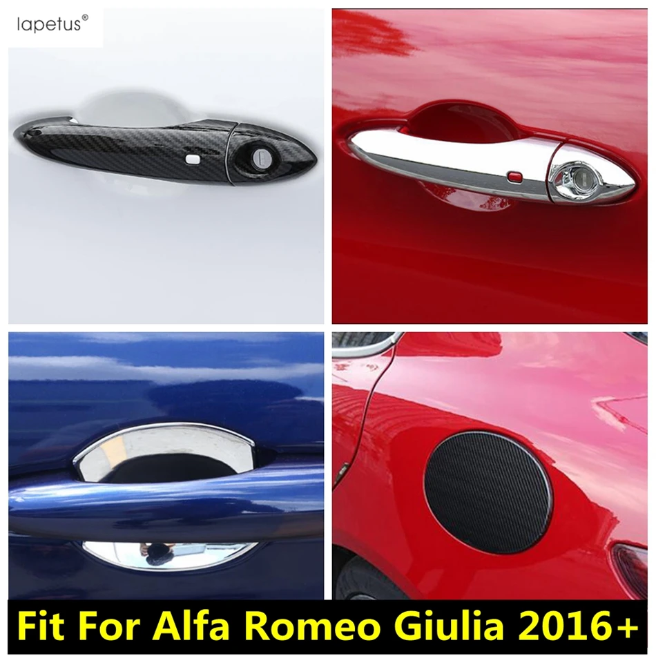 

Chrome Carbon Fiber Accessories For Alfa Romeo Giulia 2016 - 2020 Door Handle Bowl Frame Fuel Oil Tank Cap Decoration Cover Trim