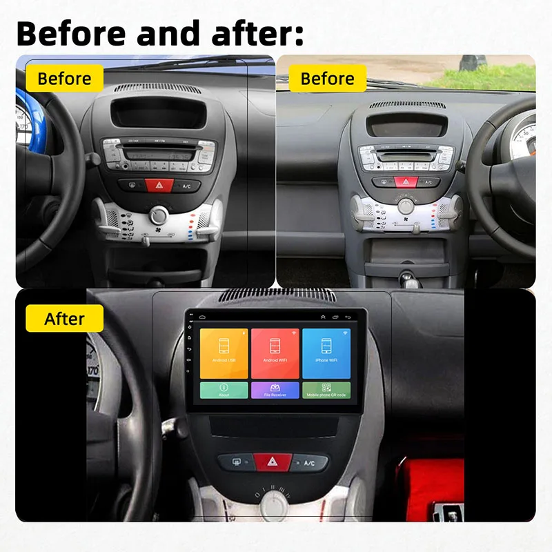 Android Car Multimedia Player Stereo Head Unit For TOYOTA Aygo Citroen C1 Peugeot 107 Auto Radio GPS Audio Player