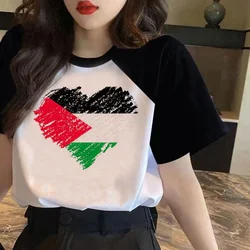 T-shirt femme, humoristique, de style palestinien, bande dessinée Y2K, 600