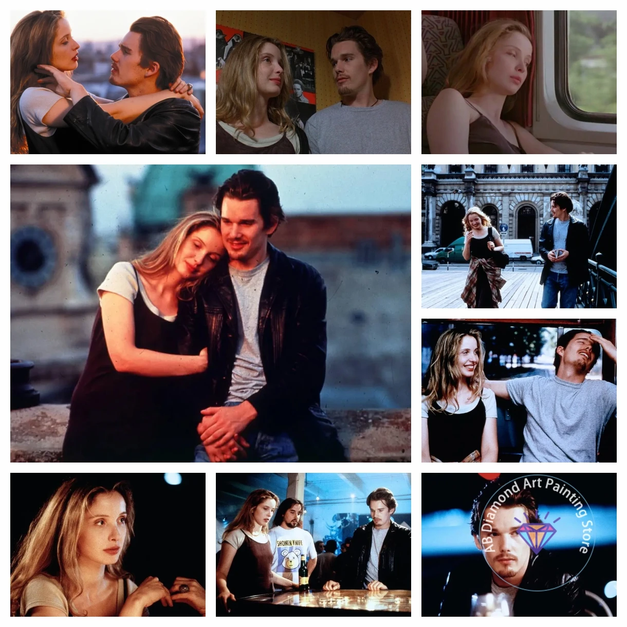 

Before Sunrise Romance Movies AB Diamond Painting Kit 5D DIY Diamond Embroidery Cross Stitch Handmade Art Gift Crafts Home Decor