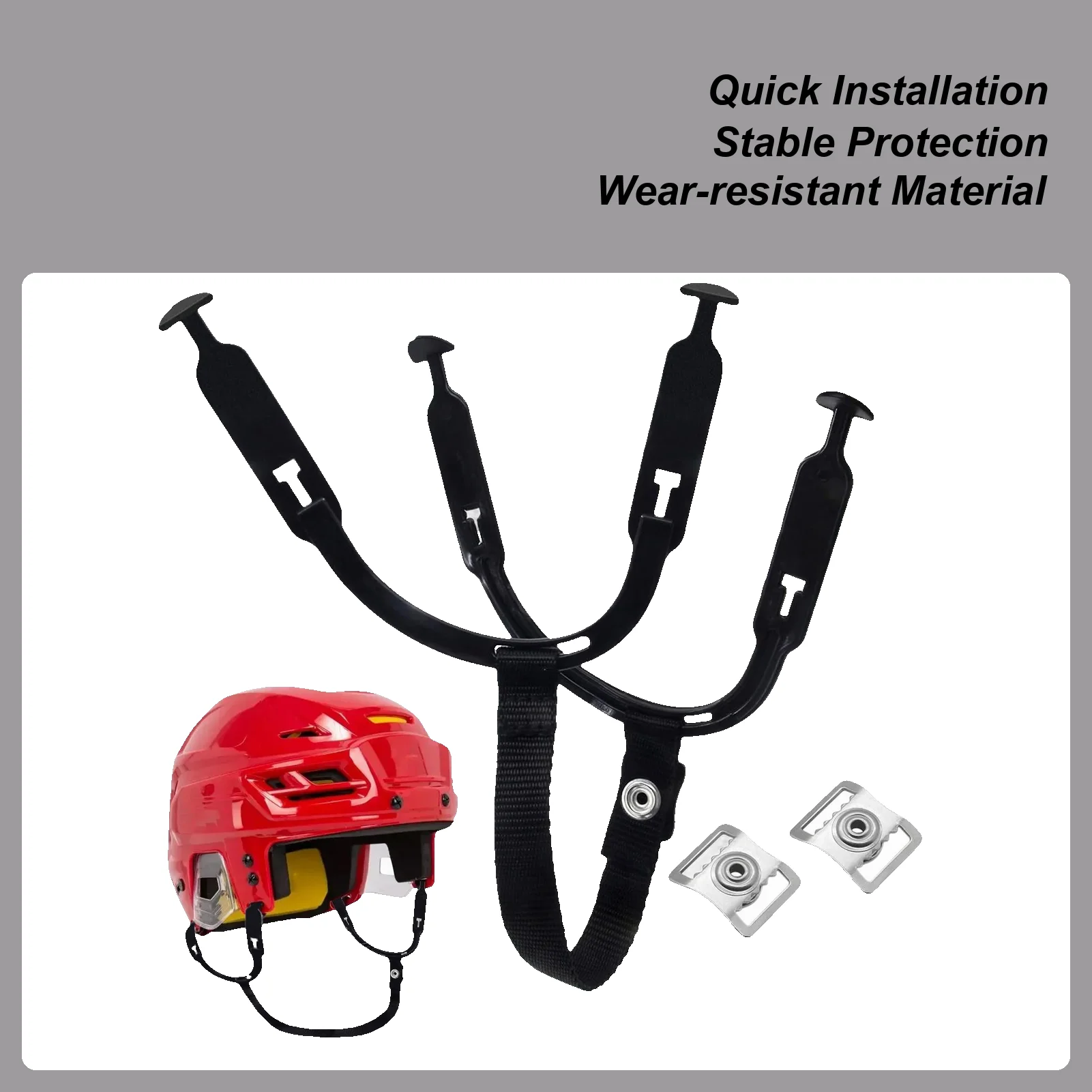 1set Hockey Helmet Chin Strap Hockey- Ear Sling- Loops Replacement Strap With Snap- Practical Hockey Game Accessory