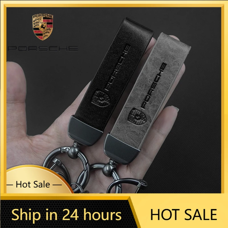 

Car Sticker For Porsche Car Keychain Key Chain Ring Pendant Lanyard Men Gifts For Porsche Cayenne Panamera Macan 911 718 Taycan