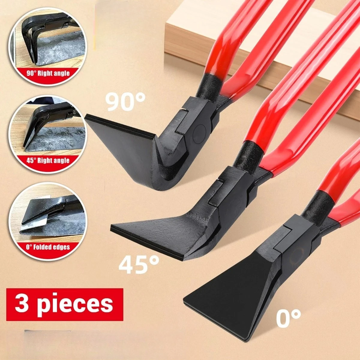 Professionelles Karosserie-Bördelzangen-Set, 22MM 45 °   24MM 90 °   24MM 180 °   Multifunktionale Greifwerkzeuge, Blechreparatur-Werkstatt-Set in 3 Größen