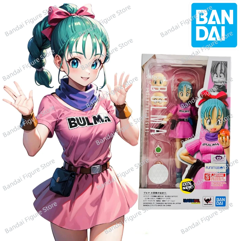 

В наличии Bandai SHF Dragon Ball Bulma Adventure Begins, коллекция экшн-фигурок, настольная 13 см, подвижная фигурка аниме, модель игрушки