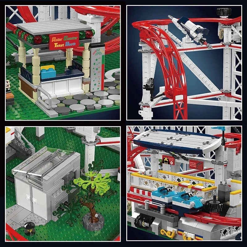 Mould King 11014 The Motorized Rolle Coaster Building Block Assembly Technical Rolle Coaster Brick Toys Kids Christmas Gift