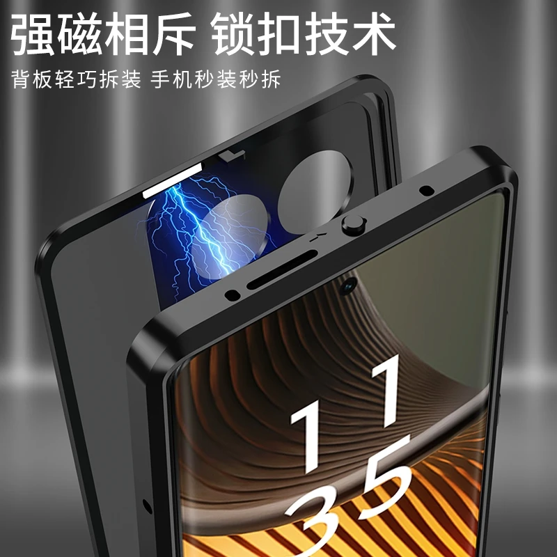 Aluminium Alloy Metal Frame Case For Motorola Edge 50 Ultra Case Matte transparent Acrylic Back Cover For Moto X50 Ultra Bumper