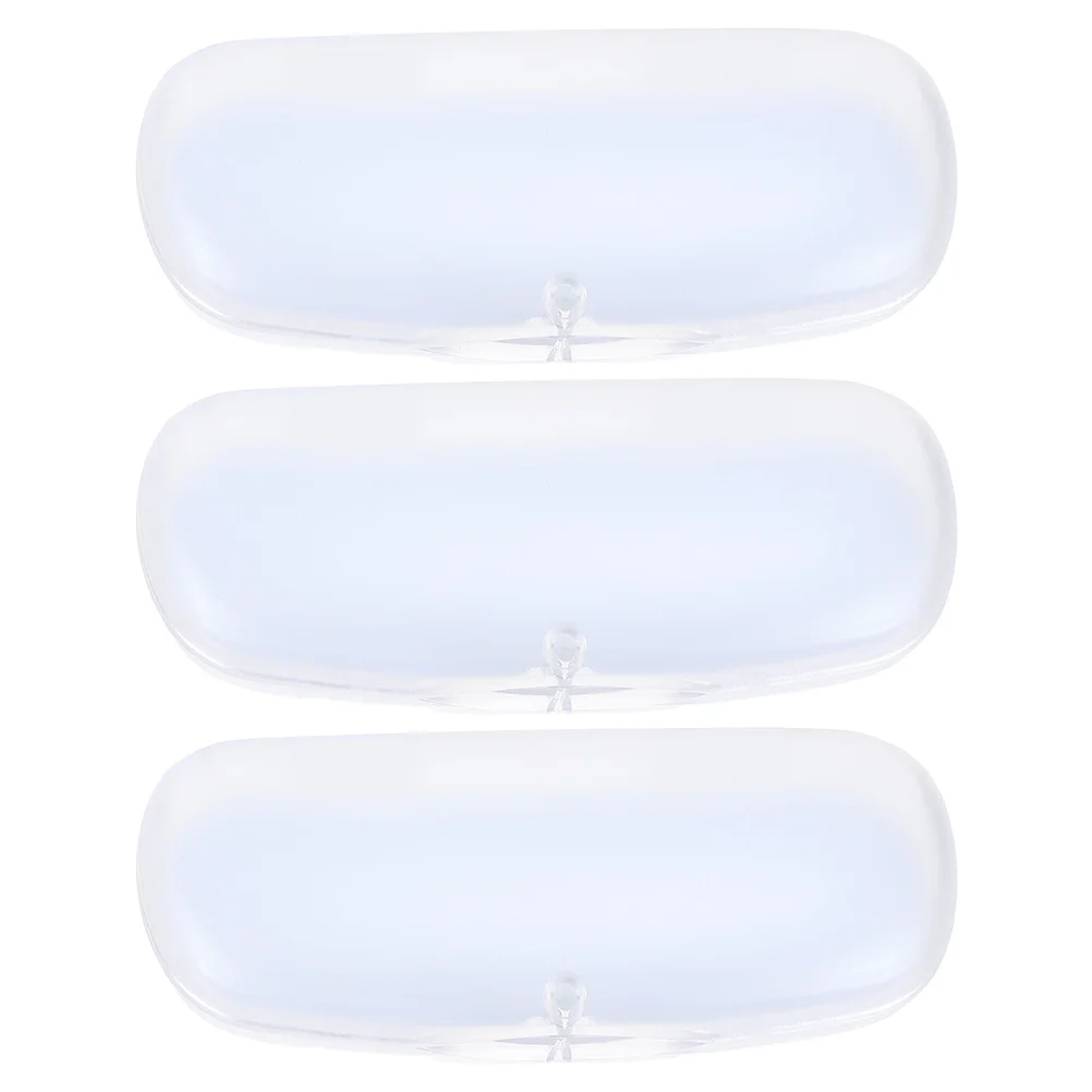 

3Pcs Glasses Box Simple Transparent Frosted Plastic Spectacle Storage Case Portable Lightweight Eyeglass Protector