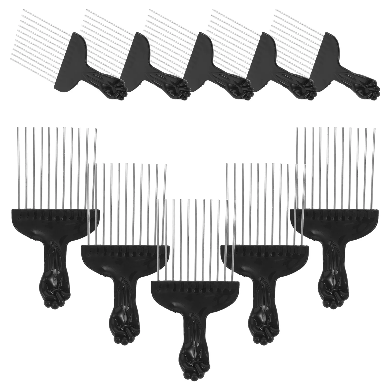 Steel Parting Comb for Men Women Afro Curly Hair Detangling Styling Wide Tooth Scalp Massaging Hair Pick Grooming Tool