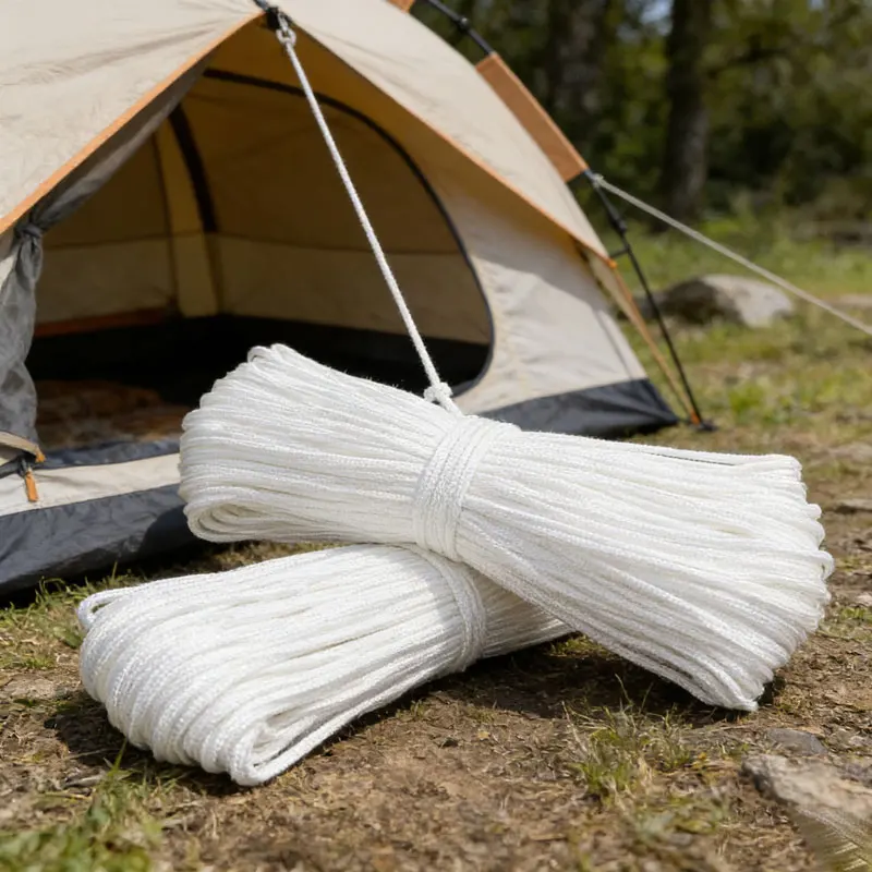 

Tent Ropes Accessories 100m Cargo Straps White High-elasticity Outdoor Clothes Drying Rope Wear-resistant Binding Strong Rope