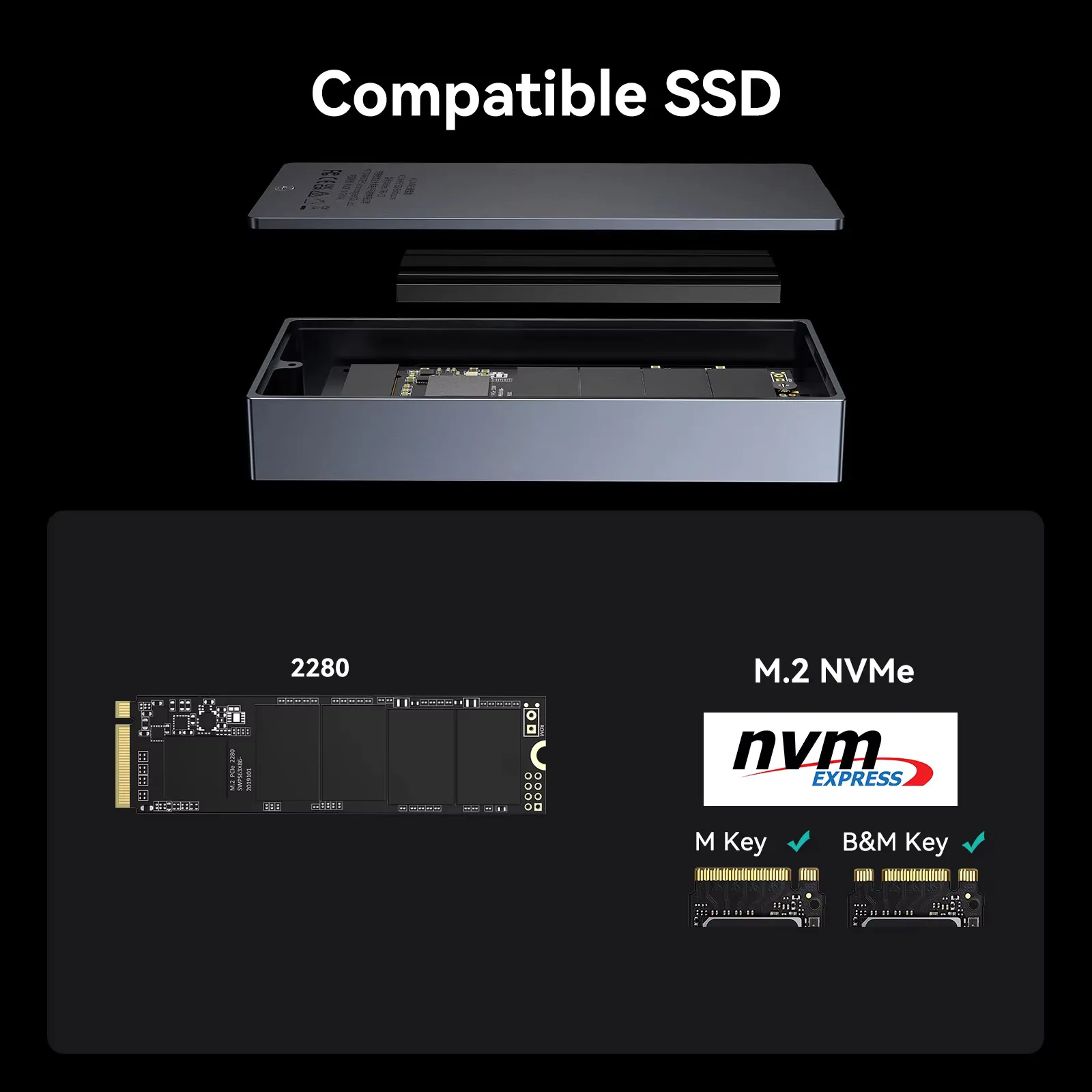 

Yottamaster 40 Гбит/с NVMe SSD Корпус USB4 NVMe PCIE Внешний чехол для жесткого диска Коробка для хранения, совместимая с Thunderbolt 3/4 Type C