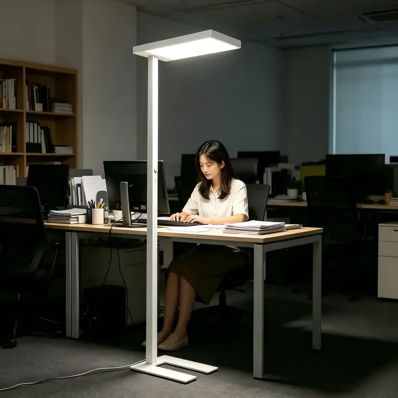 Modern LED Floor Lamp Dimmable Aluminum Standing Light for Office Reading Room Vertical High Quality Work Lighting Fixture
