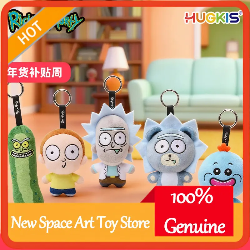 

HUGKIS Licensed Rick and Morty Plush Keychain Cartoon Character Rick Sanchez Morty Smith Stuffed Animal Bag Charm Gift for Fans
