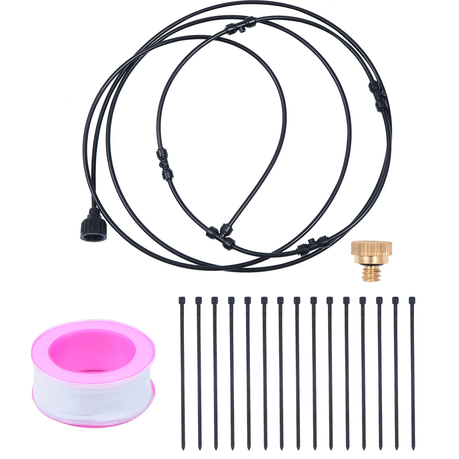 Ring Set 12 Inch Black PE Pipe Low Pressure Cooling System for Fan Misting Garden Irrigation Patio Outdoor Mister