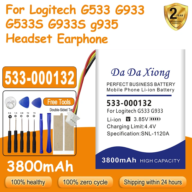 

Новый аккумулятор 533-000132 для Logitech G533 G933 3800 мАч 603450 533-000132 аккумулятор + бесплатные инструменты