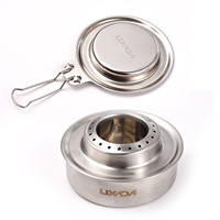 Outdoor Alcohol Stove 120ml Mini Backpacking Stove with Folding Fire Extinguishing Cover High Combustion Efficiency Camp Stove