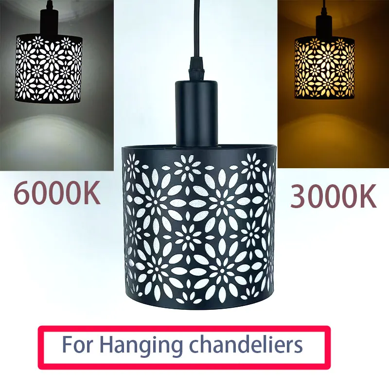 150mm Modern Cylinder Metal Lampshade with Cutout Design Pendant Light Shade