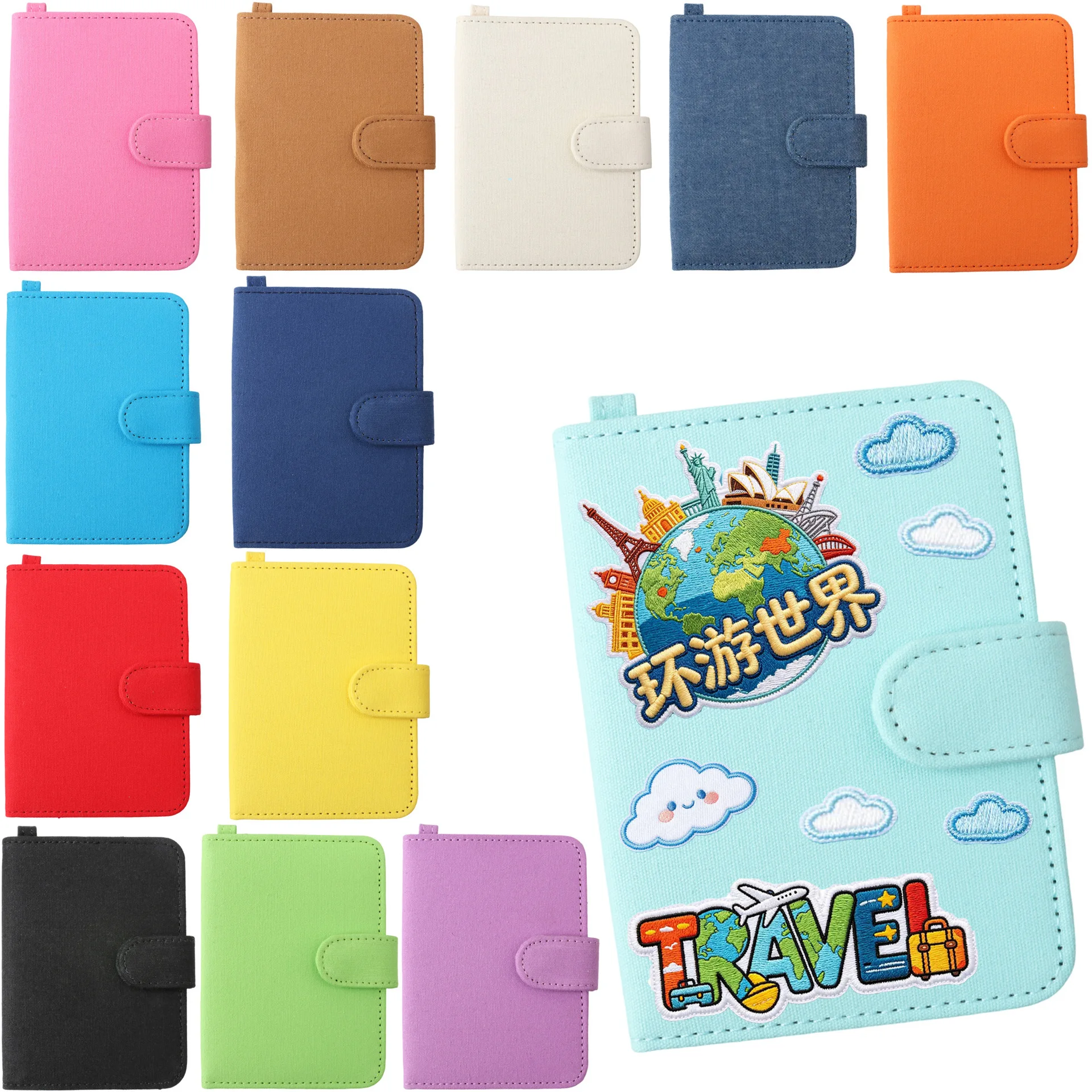 Passport Book Storage Card Bag DIY  Carrier Business Travel Card Cover Korean Version Certificate Storage Canvas Bag