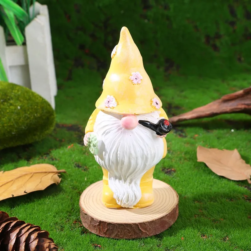 Garden Gnome Ornament Dwarf Resin Handicraft White Beard Decoration New Old Man Statue Outdoor