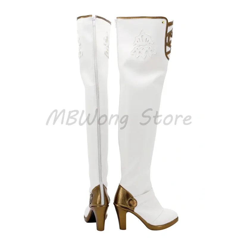 

CyNieR Automata NieR Commander YoRHa No.2 Type A B Cosplay Shoes White High Heel Boots Halloween Costume Props Custom Made