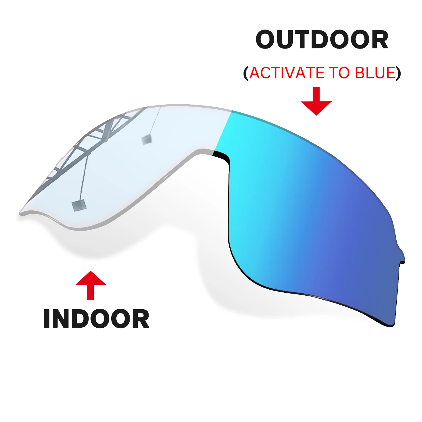 Adapt Clear To Blue Replacement Lenses Compatible With Oakley Sutro Lite Sweep OO9465 Sunglass Frame