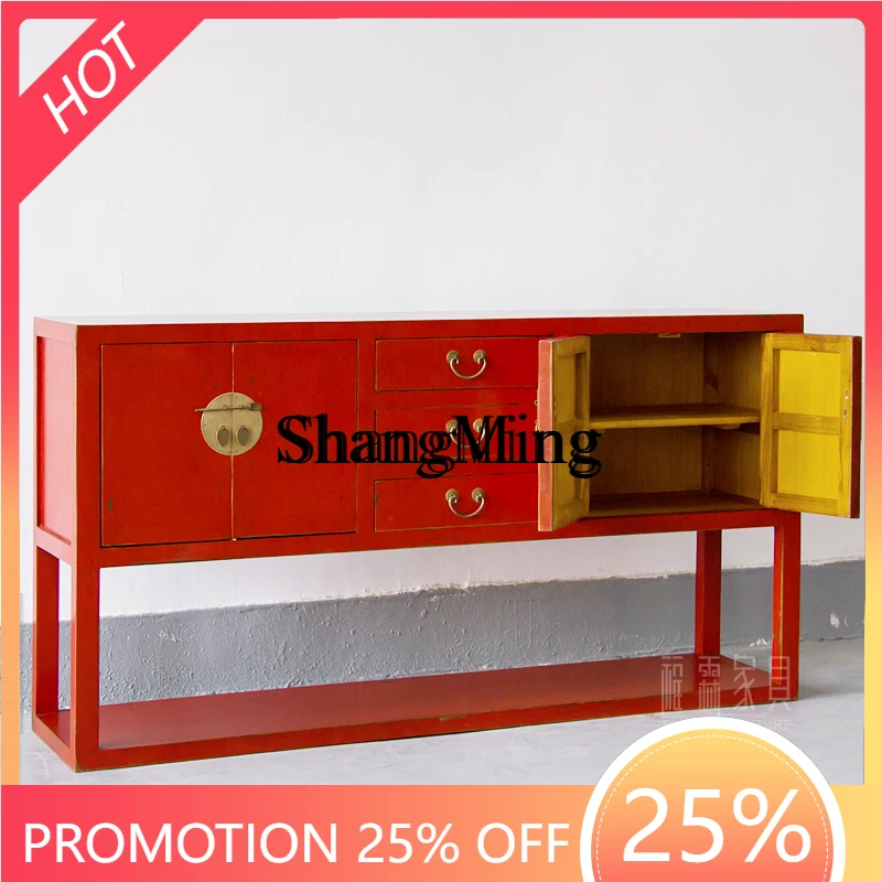 

Китайский боковой шкаф в стиле ретро из старого вяза, классический китайский шкаф для обуви, тумба для хранения у входа