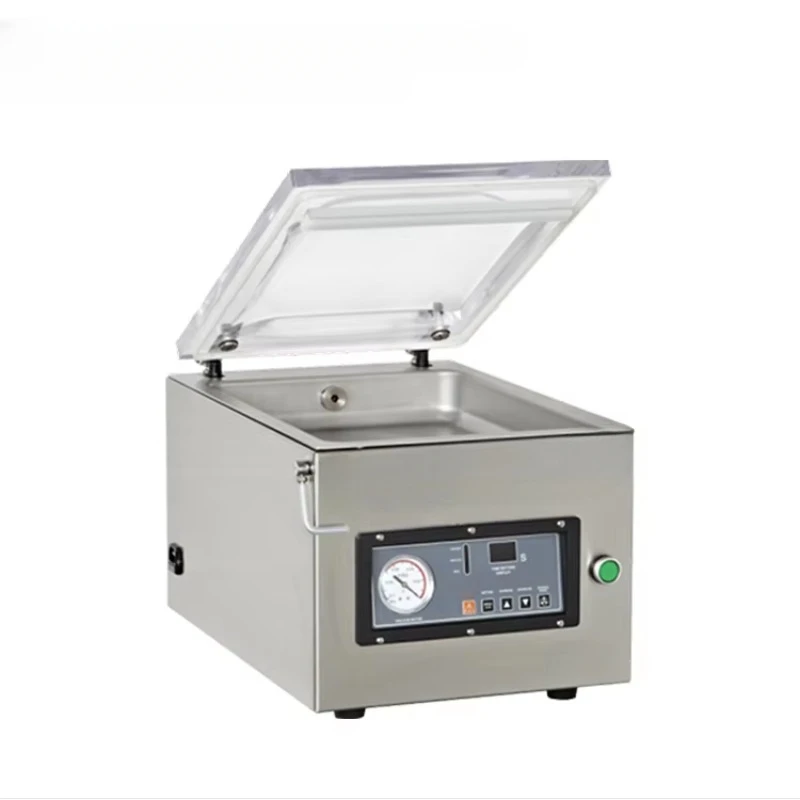 

Semi-automatic stainless steel dining table food vacuum packaging machine, single chamber vacuum sealing machine