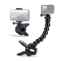 PULUZ Jaws Flex Clamp Mount Adjustable Gooseneck 8-Section For GoPro Hero 13 12 Insta360 X3 DJI Osmo Action Camera Accessories