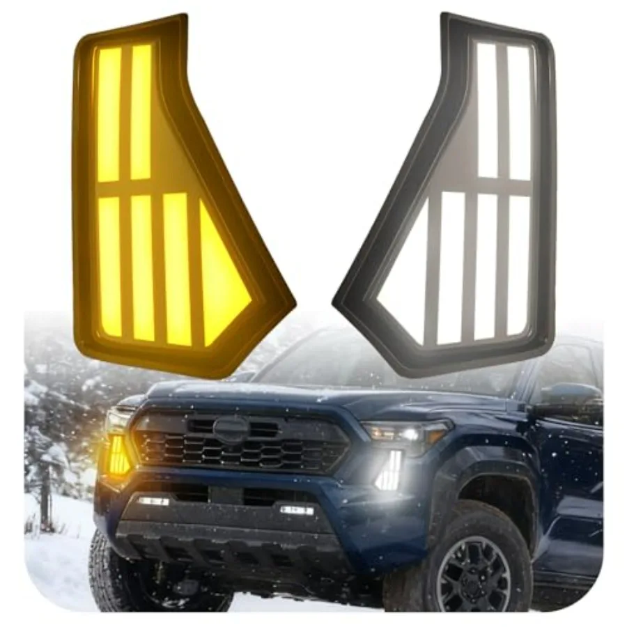 

LED Fog Lights Daytime Running Lights for Tacoma 2024 2025 Fog Lamps Assembly Turn Signal Lights DRL Black High Brightness