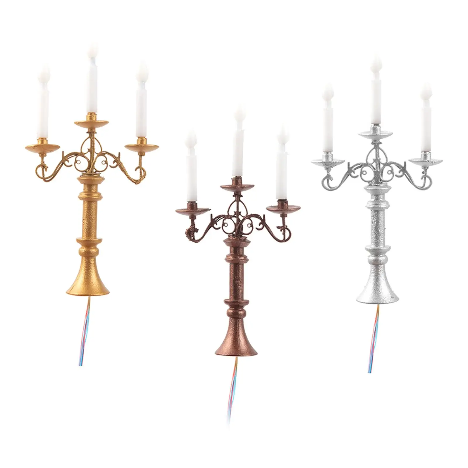 인형의 집 LED 촛불 램프 모델 촛대 램프 모래 테이블 건물 모델