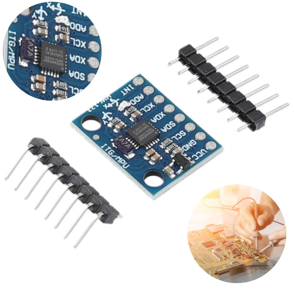 GY-521 MPU-6050 3 Axis Accelerometer Module 16 Bit AD Converter Accelerometer Module 6 DOF Gyroscope Sensor Module for Arduino