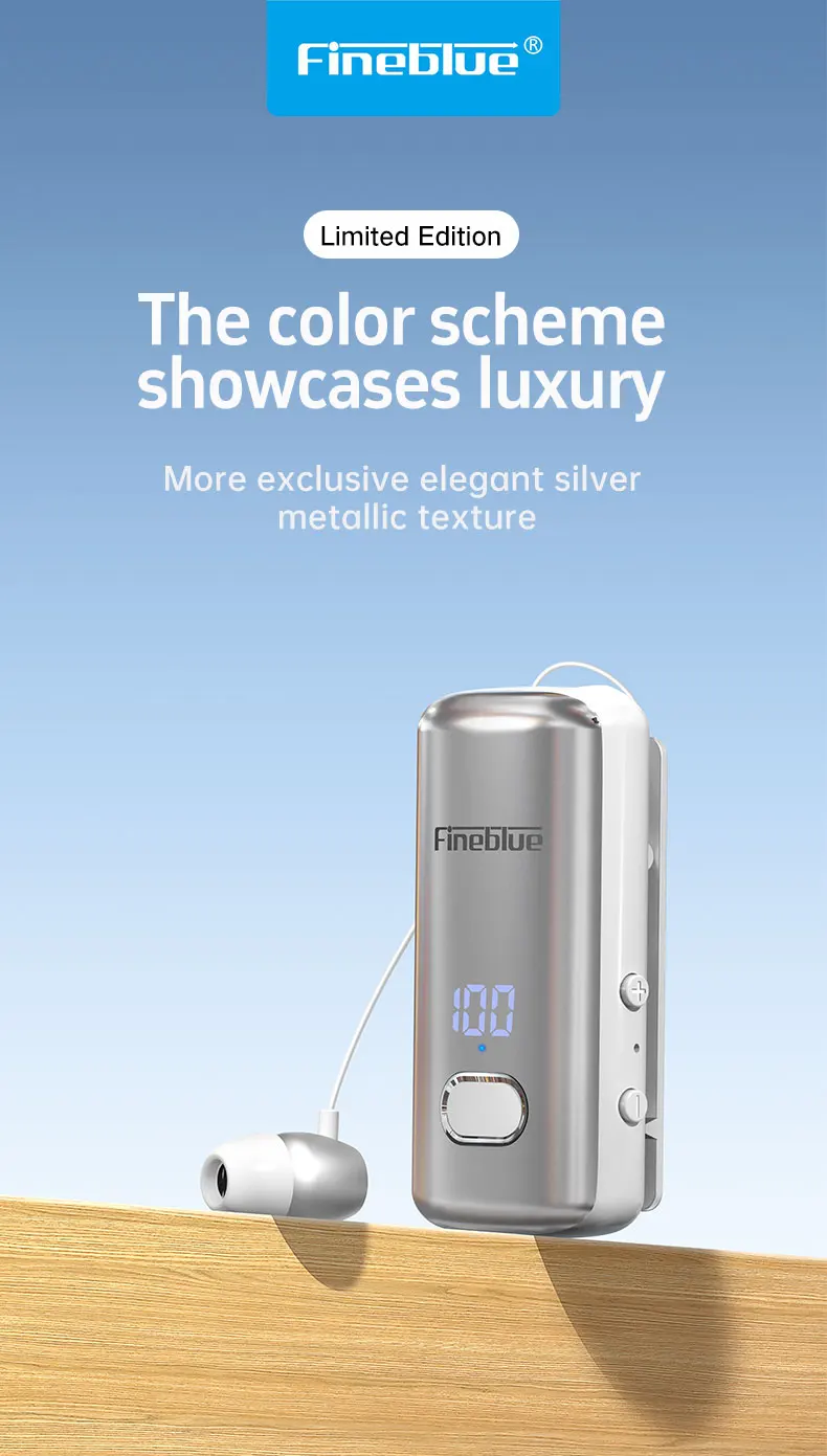 Fineblue F580 Pro Wireless Headset Lotos Lotus Lavalier Bluetooth Headphone with Mic Power Display Noise Cacelling Auriculares