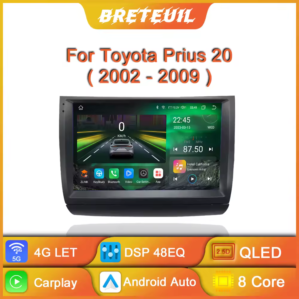For Toyota Prius 20 2002 - 2009 Android Car Radio Multimedia Video Player Navigation GPS Carplay QLED Touch Screen Auto Stereo