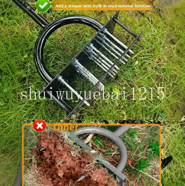 Lawn Coring Aerator Manual Grass Spiker Soil Loosening Tool for Garden Care