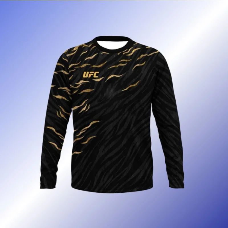 

MOTO-New summer UFC mixed martial arts boxing Extreme sports oversized round-neck long-sleeved sports T-shirt training top