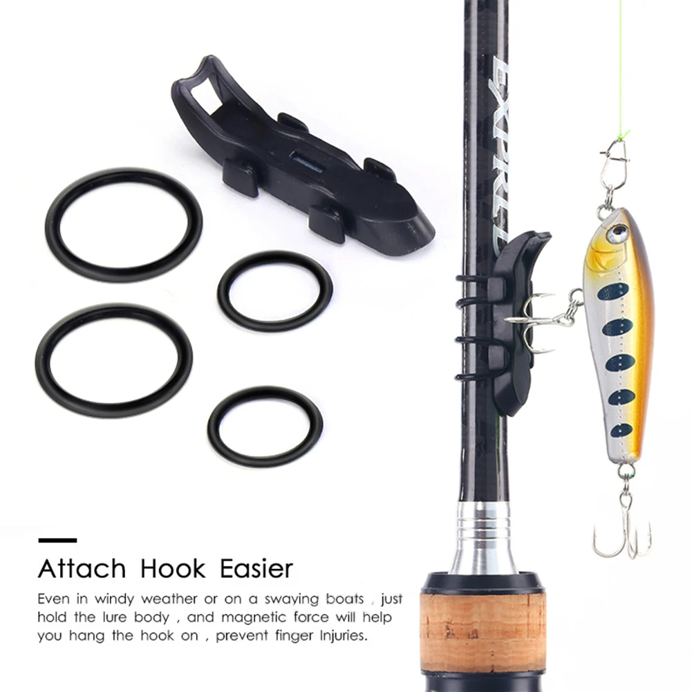 Automatic Fishing Fixed Bait Gear with Rubber Rings Lures Hook Keeper Holder Scratching Accessories for Fishing Rod Tool