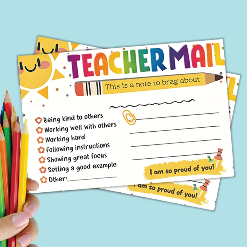 20PCS Letters From Teachers To Parents, Good Behavior Incentive Cards, and Back To School Supplies for Classroom Use