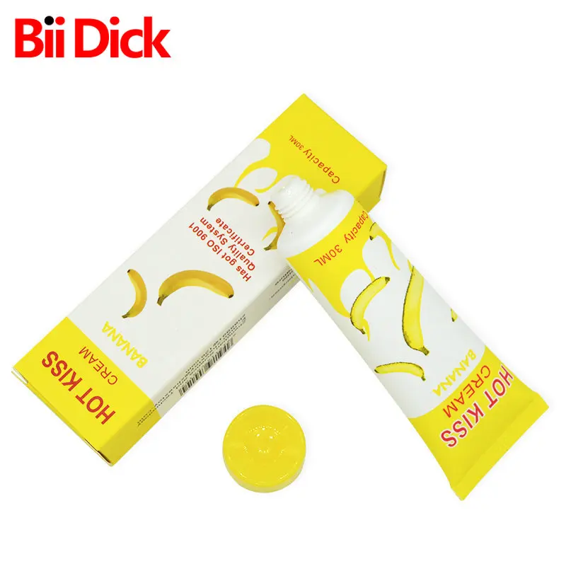 HOT KISS Banana Lubricant Edible Body Grease Oral Vaginal Anal Fruit Lubricant Penis Massage Oil Pain Relieving Love Gel