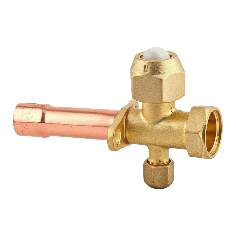 Brass Stop Valve for For split Air Conditioner Systems Compatible with Copper Pipes Easy Installation Maintenance