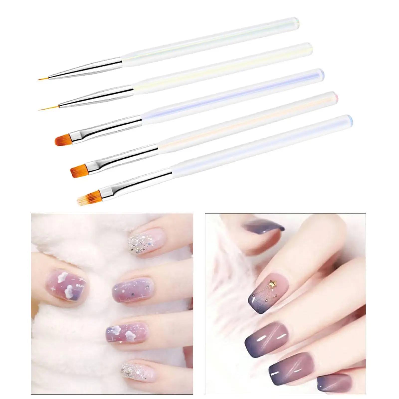 5 Stücke Nail Art Pinsel Stift Maniküre Werkzeug Pinsel Werkzeug Set, Spachtel Stick Tipps Liner