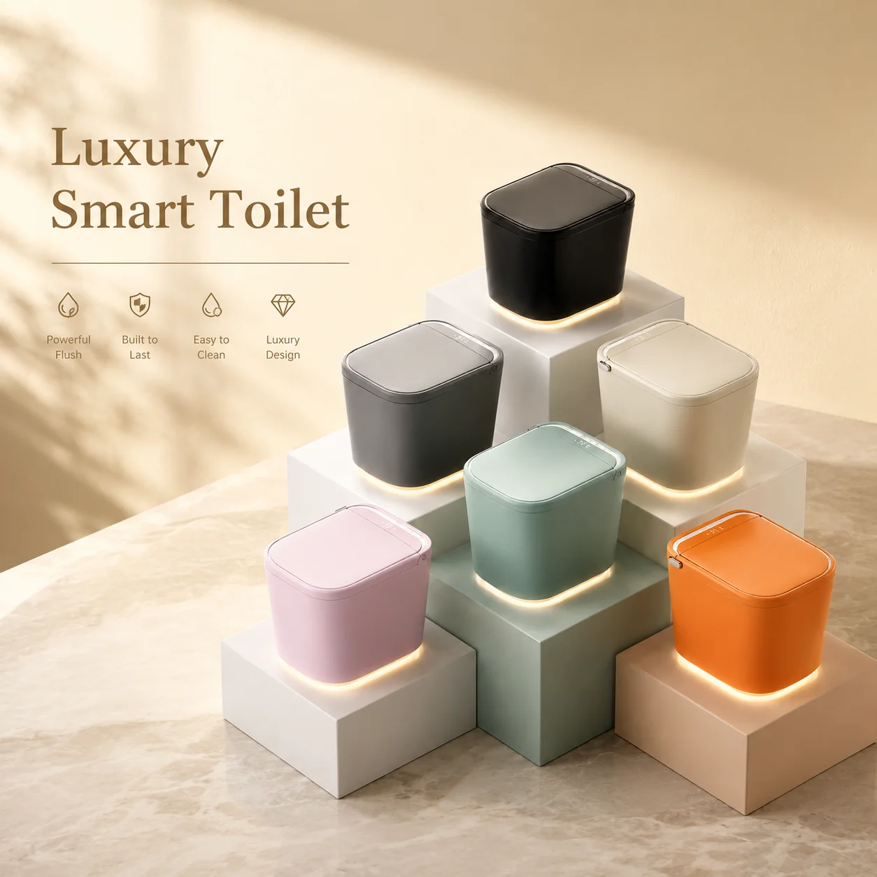 

Compact Smart Toilet Bidet One Piece Ceramic WC For Small Bathroom Home Apartment Hotel
