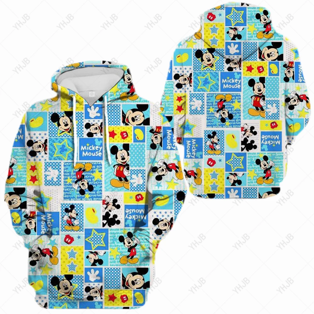 Disney Mickey Mouse Printed Women's Hoodie for Men and Women Y2K Spring and Autumn Lazy Fashion Item Disney Children's Sweatshir