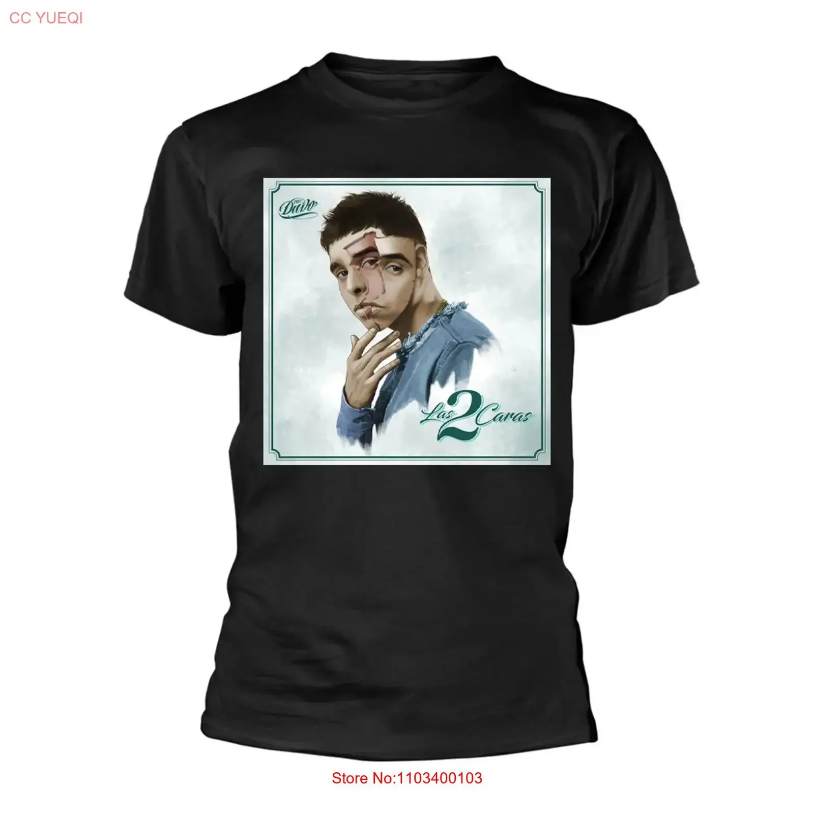 Camiseta negra del álbum Las 2 Caras de MC Davo, todas las tallas S-5XL, H264, estilo vintage, lavada, versátil, streetwear, ligeramente cómoda