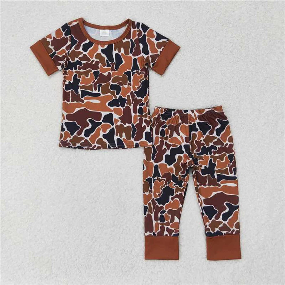 

Baby Boys Light Brown Camo Shirt Pants Pajamas Clothes Sets