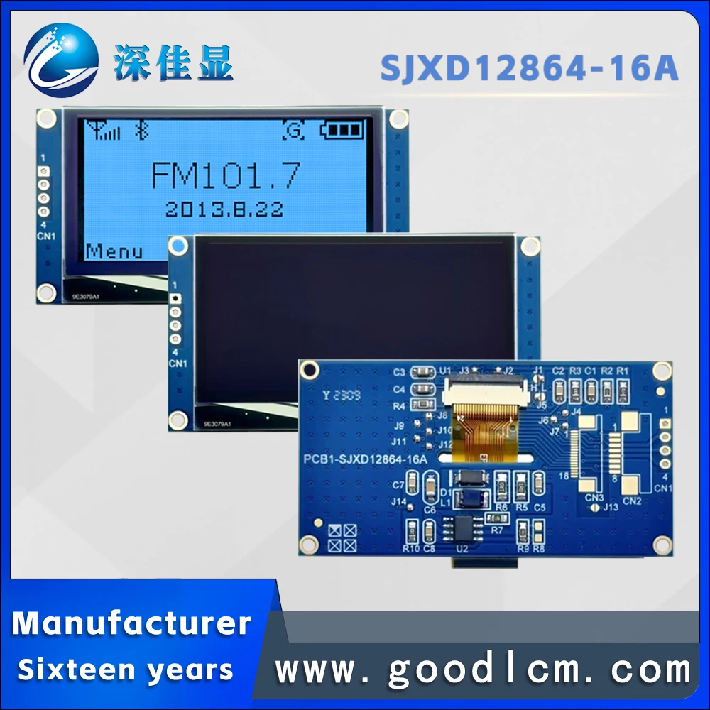 Mini Display Multi-View, Azul no Display Preto, Unidade SSD1309ZC, Módulo oled 12864, 3.3V, 2.42 in, 16A, SJXD12864-16A