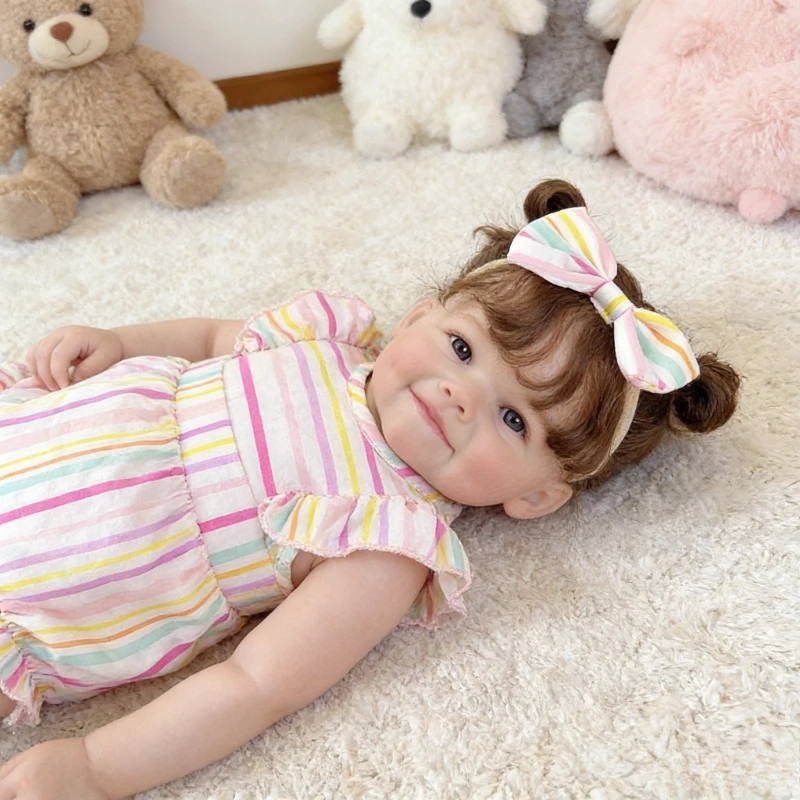 

Кукла-девочка 60 см с пророщенными волосами, Пикл, 24-дюймовая кукла-малышка, мягкая на ощупь, с 3D-эффектом кожи и пророщенными волосами.