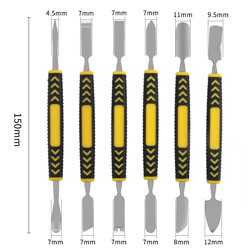 6ชิ้น/เซ็ตโทรศัพท์มือถือ Crowbar Prying เปิดซ่อมโลหะชุดกล่องเครื่องมือสำหรับโน๊ตบุ๊ค Dual หัว Spudger ถอดชิ้นส่วนซ่อมชุดกดสิว