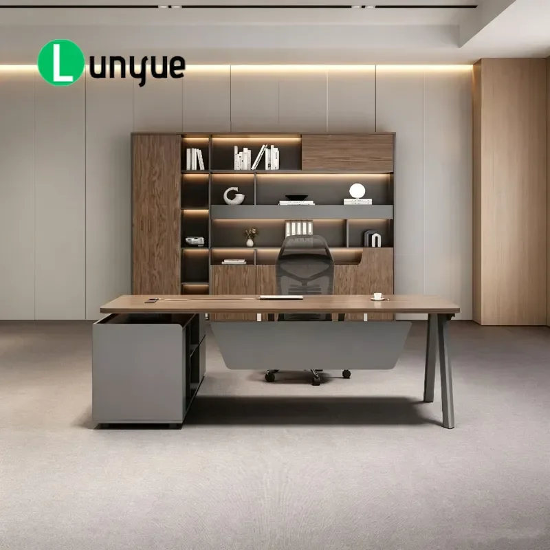 Modern Simple Supervisor Desk with Chair Small Office Boss Manager Workstation Compact Executive Furniture Set for Home