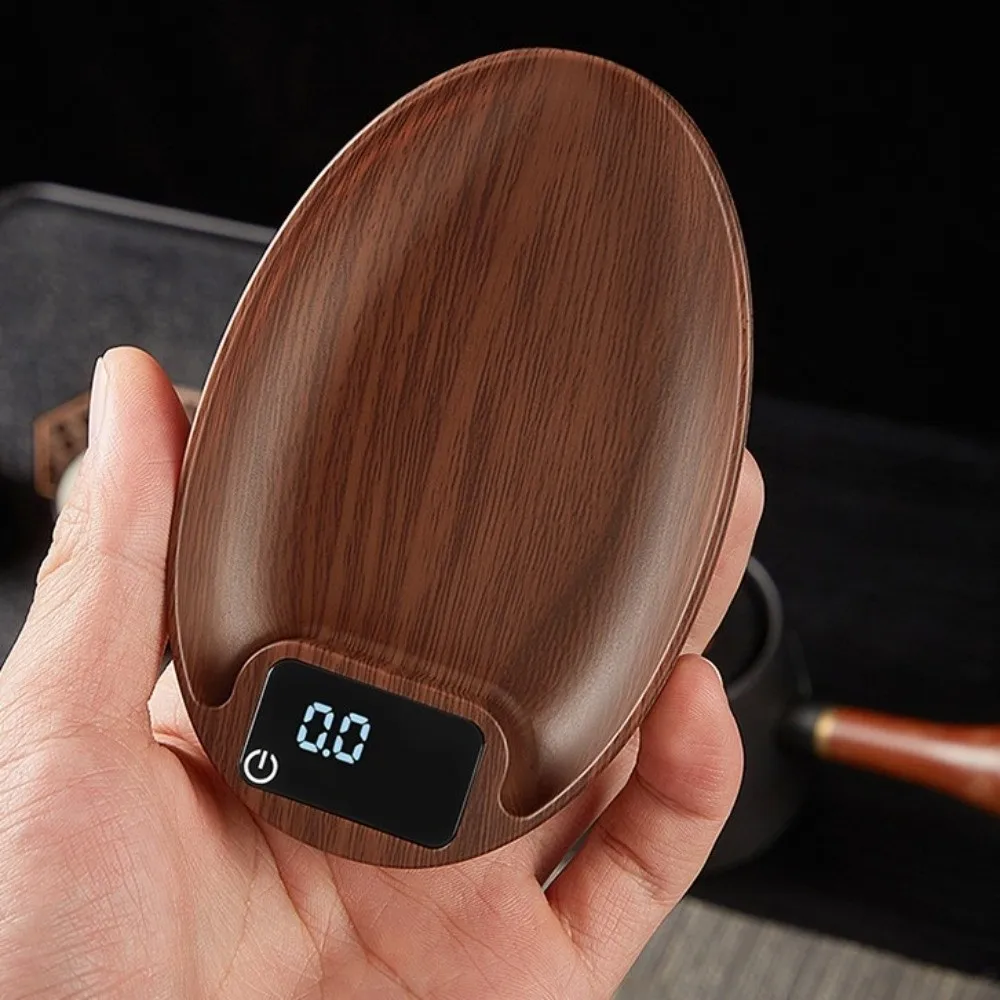 High-Precision Electronic Tea Scale Long Battery Life Wood Grain Coffee Bean Scale Touch Screen Portable Kitchen Scale