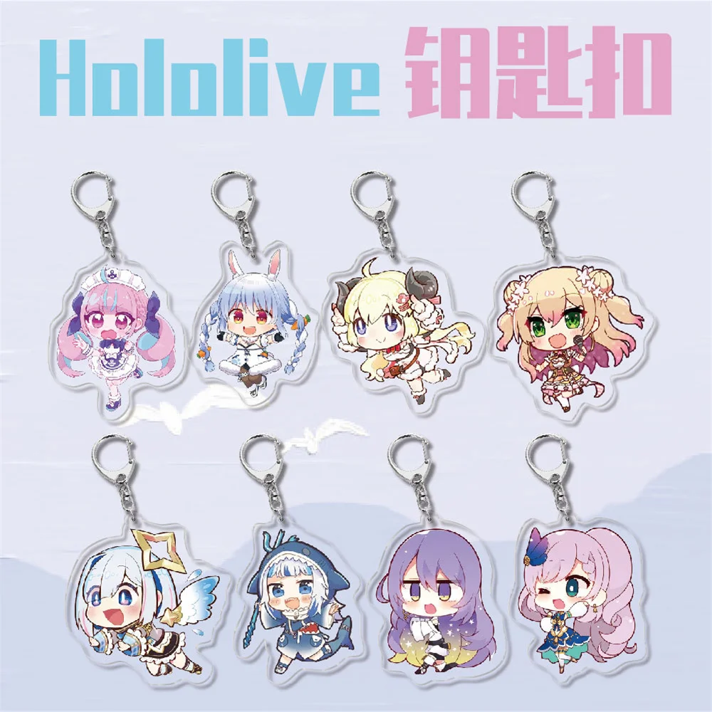 Japan Anime Hololive llavero dibujos animados figuras lindas llavero anillo ornamento Keyring bolsa encanto mujeres hombres Gift